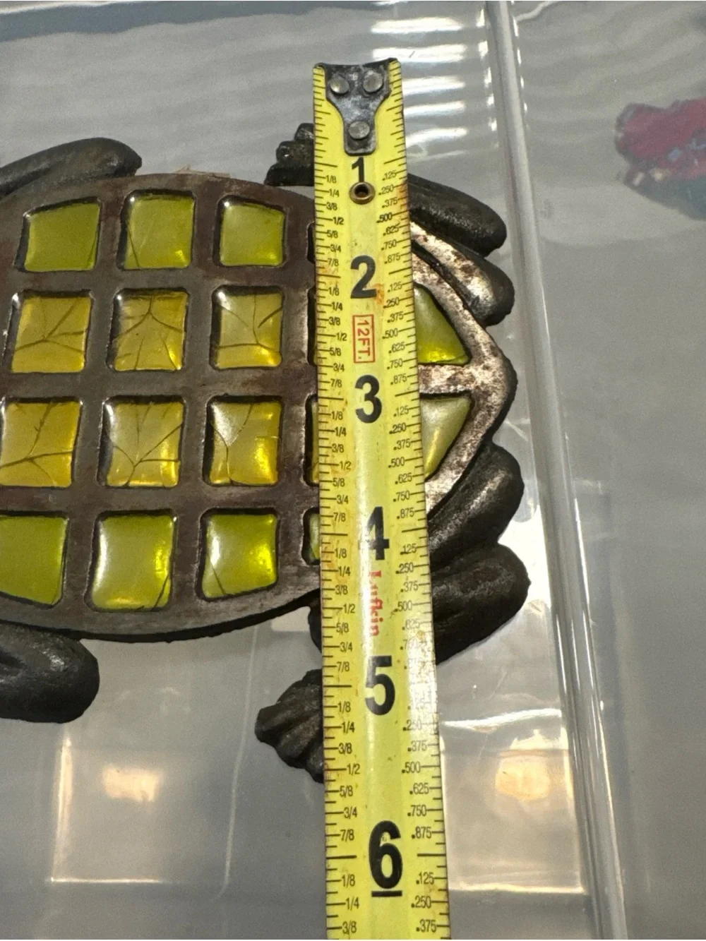 Vintage trivet cast iron, frog, hot plate, stand stained glass moon eyes